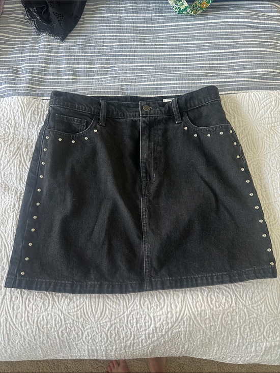 GAP Dresses & Skirts - GAP Black Denim Mini Skirt with Silver Studs